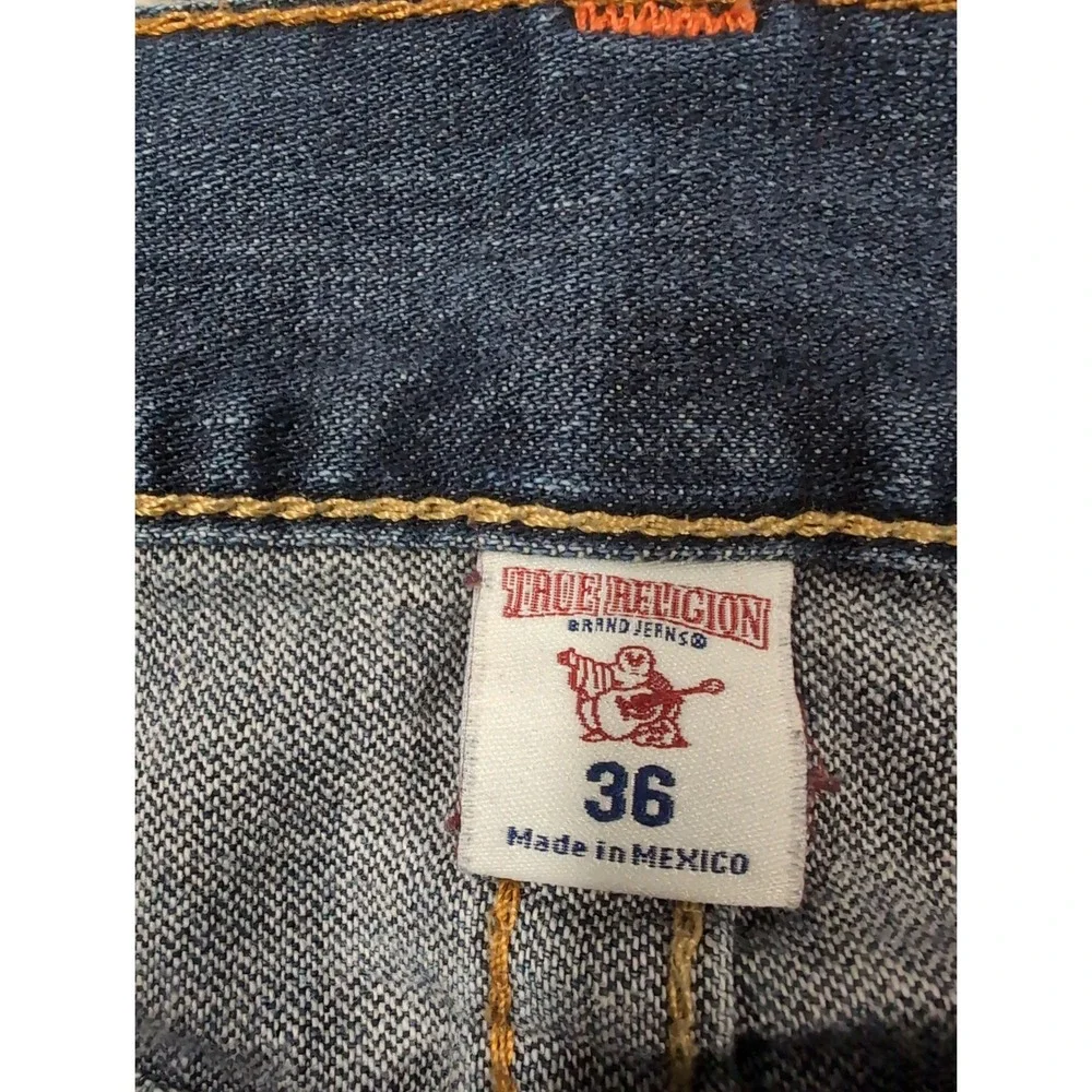 True Religion Jeans Mens 36 Straight Leg Dark‎ Wash Denim Pants Made Mexico
